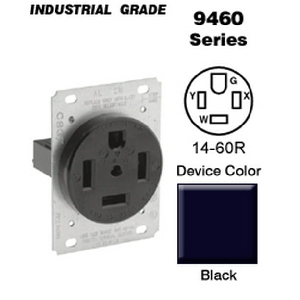 Leviton 9460 14 60r Flush Receptacle Industrial Black Walmart Com Walmart Com