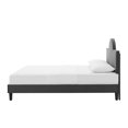 thumbnail image 6 of Platform Bed Frame, Twin Size, Charcoal Grey Gray, Velvet, Modern Contemporary, Bedroom Master Guest Suite Room, 6 of 10