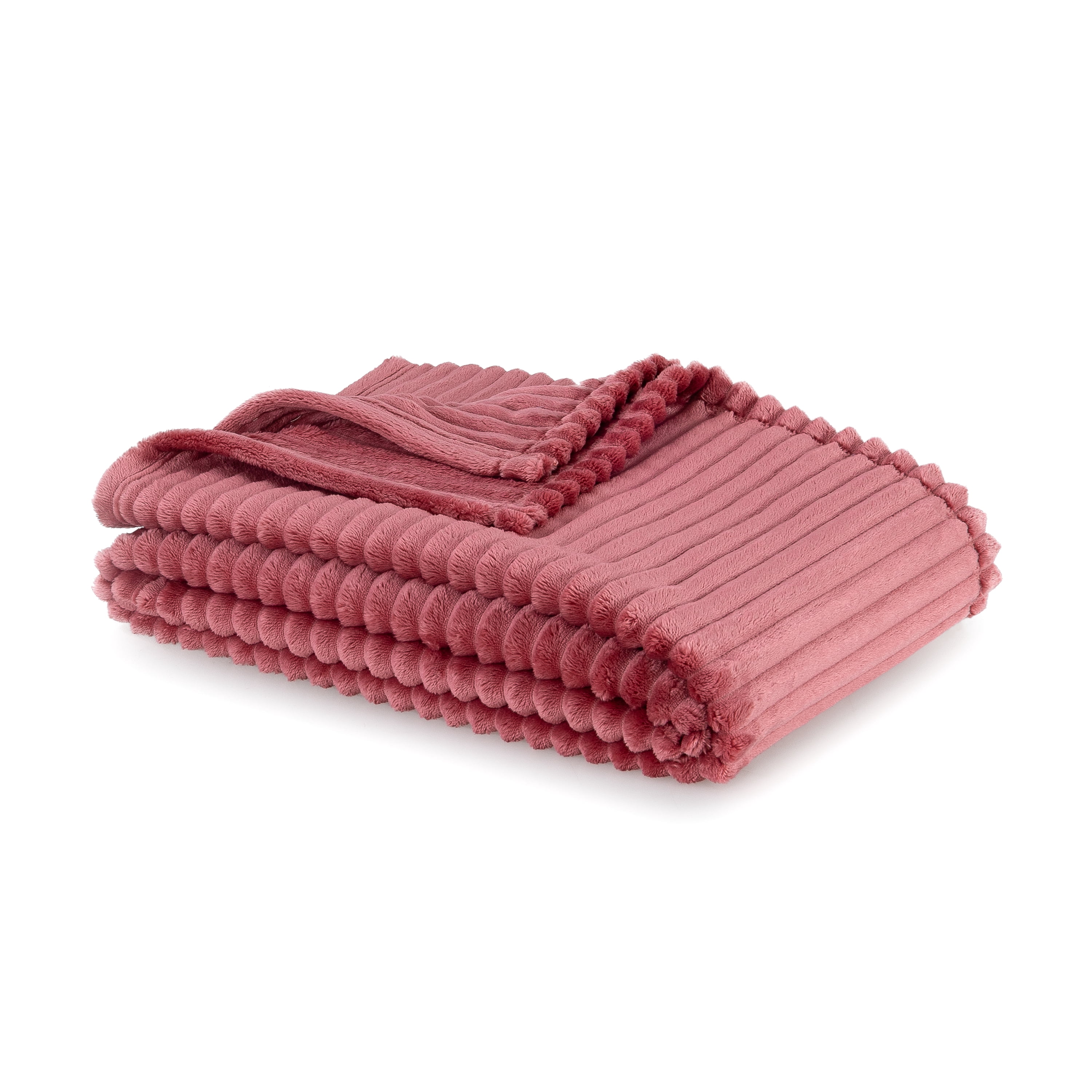 Mainstays Textured Plush Throw Blanket, Mauve Dusk, 50 x 72 in