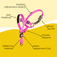 thumbnail image 6 of Zevey Dog Headcollar With Leash And Safety Strap Stops Heavy Pulling On The Leash Padded Reflective Head Halter For Small Medium Large Dogs Adjustable Head Harness For Training And Walking, (M, Pink), 6 of 7