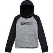 Nike Boy's Therma-Fit Pullover Graphic Training Hoodie - Gray/Black (X-Large)