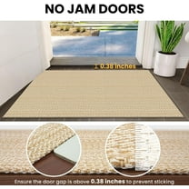 Washable Area Rug 4x6 Non Slip Rubber Backed Woven Rugs for Entryway Indoor Bedroom Rugs Kitchen Rug Floor Throw Carpet for Entrance Front Door Living Room, Warm Beige/Orange/Apricot