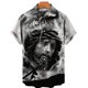 thumbnail image 3 of Camisas hawaianas con estampado 3D de Dios, Jesús, María, para hombre, camisetas casuales de manga corta con estampado 3D, camisetas de gran tamaño, ropa superior, camisas con botones para hombre, blu, 3 of 5