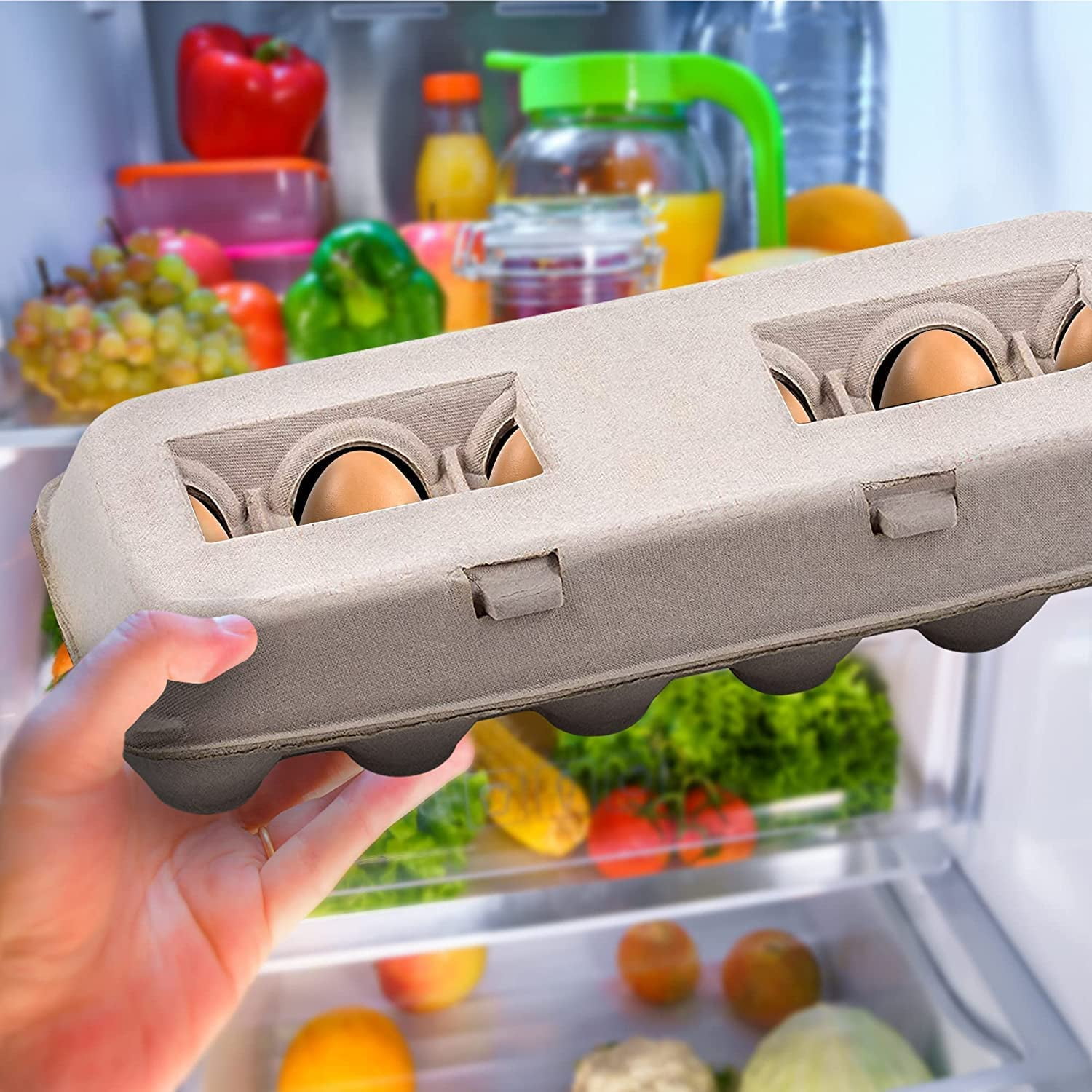 MT Products Blank Natural Pulp Egg Cartons |Hold 12 Large Eggs - Pack of 25