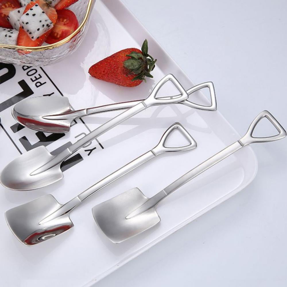 Metal Ice Cream Coffee Spoon Shovel Shape Tea Spoons Stainless Steel
