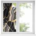 thumbnail image 2 of Black Marble Window Privacy Film, Grey Gold Texture Vintage Farmhouse Art Static Cling UV Sun Blocking Tint Film Heat Control Windows Films for Bedroom Bathroom, Window Stickers 17.7"x39.3", 2 of 8