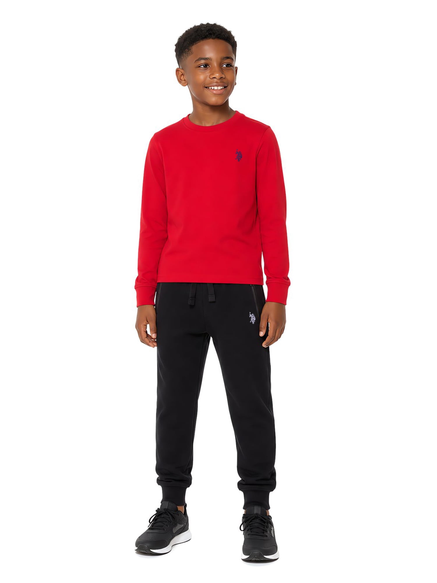 U.S. Polo Assn. Boys Long Sleeve Crewneck Shirt, Sizes 4-18