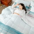thumbnail image 4 of Erosebridal Oil Painting Bed in a Bag Queen Size,Minimalism Art Bed Set,Cyan Pink White Bedding Queen Size,Lightweight Bedroom Decoration Reversible,7 Pieces, 4 of 7
