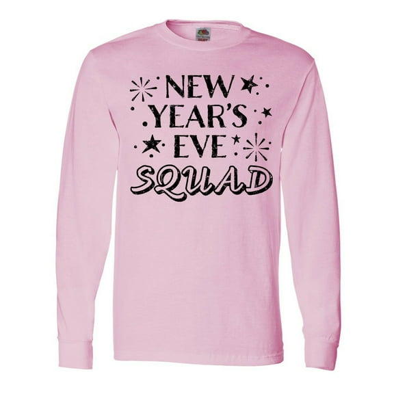 Inktastic New Year's Eve Squad with Stars in Black Long Sleeve T-Shirt