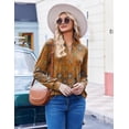 thumbnail image 5 of Zeagoo Womens Stylish Design V-Neck Blouse Long Sleeves Pleated Business Casual Tunic Tops, 5 of 6