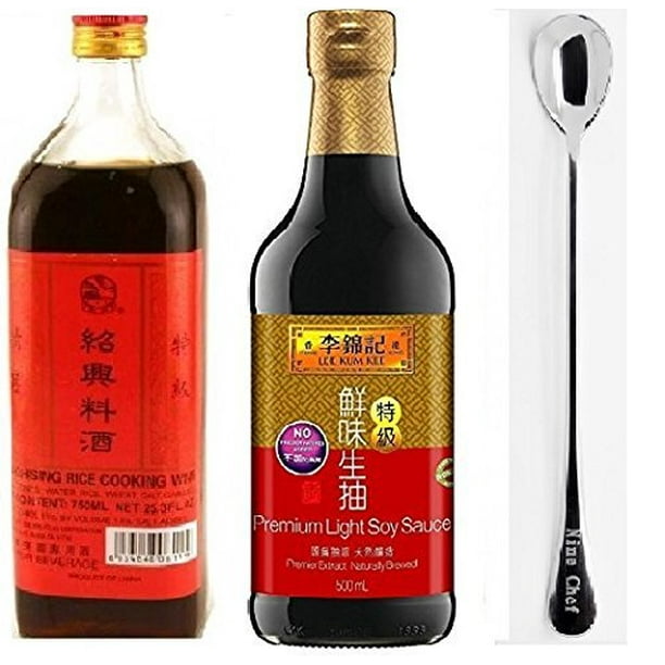 NineChef Bundle Lee Kum Kee Premium Light Soy Sauce 16.9Ounce