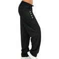 thumbnail image 3 of LUXUR Women Drawstring Palazzo Pant Lounge Workout Long Pants Black XL, 3 of 3
