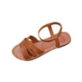 thumbnail image 2 of BADHUB Women's Flat Sandals Braided Upper Dress Open Toe Ankle Strap Lightweight Summer Beach Shoes Brown 42, 2 of 9