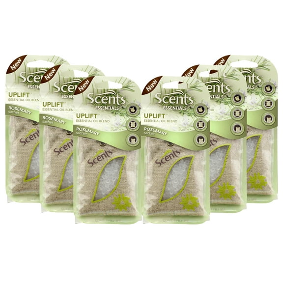 Scents Automotive Essentials Air Freshener: Uplift, Rosemary Sachet, 6 Pack