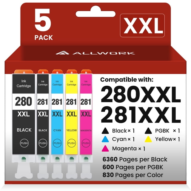 Cartuchos de tinta ALLWORK 280XXL 281XXL compatibles con Canon 280 281