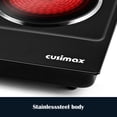 thumbnail image 4 of CUSIMAX 1800W Electric Hot Plate, Portable Infrared Double Burner Cooktop, Ceramic Glass Countertop Stove, Electric Griddle Skillet Grill for Cooking, 4 of 9