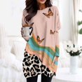 thumbnail image 2 of Femmes Automne Hiver Décontracté Col à Manches Longues T-Shirt Haut Poche Blouse à Manches Longues, 2 of 4