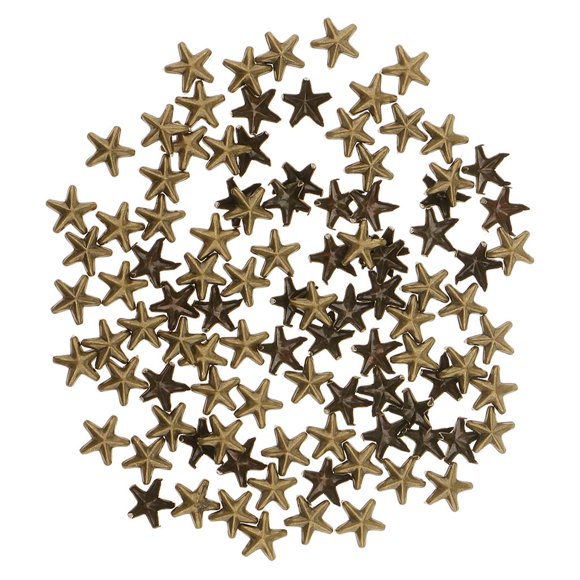Remache de Forma Estrella, Clavo Perno, Color Bronce Vintage, Accesorios DIY para Fabricación de Joyería, 100 Pedazos Hugo Picos Pernos