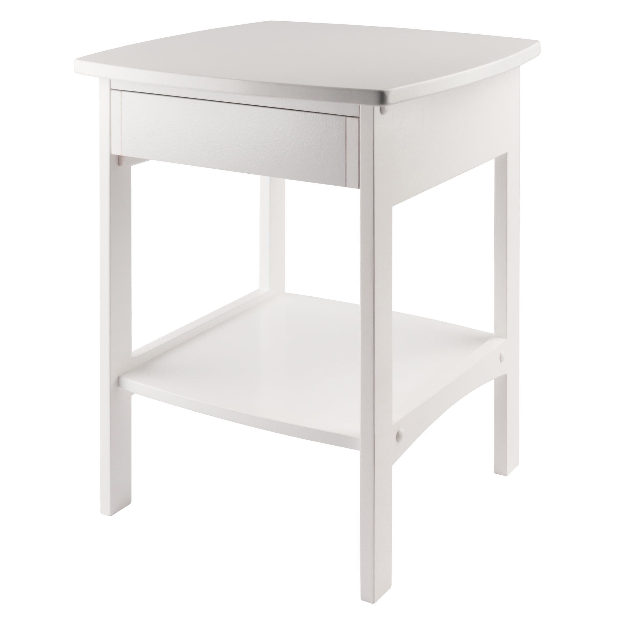 Winsome Claire Curved Nightstand, Accent Table, White Finish