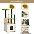 Soges Cat Tree with Cat Condo, 60" Cat Tower with Cactus Sisal