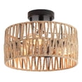 thumbnail image 1 of Hchunqjor 3-Light Coastal Woven Flush Mount Light Fixture Boho Rustic Hemp Rope Drum Semi Flush Mount Ceiling Light for Hallway B, 1 of 7
