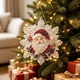 thumbnail image 2 of ZhangC Christmas Pearl Diamond Painting Suncatcher Kit DIY Craft Santa Claus Shape Pre-Assembled Metal Chain 3D Mixed-Sized Pearl Beads, 2 of 6