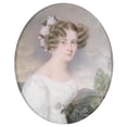 thumbnail image 2 of Emanuel Thomas Peter 12x13 Black Ornate Wood Framed Double Matted Museum Art Print Titled: Portrait of a Young Woman with Flowers in Her Hair, 2 of 5