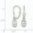 thumbnail image 2 of 925 Sterling Silver Oval Cubic Zirconia Cz Leverback Earrings Drop Dangle, 2 of 6