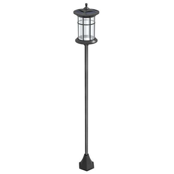 Black Solar Post Light - 72" Tall Outdoor LED Lamp for Garden, Patio & Pathways - IP44 Waterproof, Stainless Steel & ABS Construction