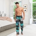 thumbnail image 3 of Men's Pajama Pants with Pockets Sleepwear Lounge Pants Stretch Casual Fox Animals Black Star, 3 of 7