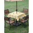 thumbnail image 3 of Outdoor Tablecloth with Umbrella Hole & Zipper, Yellow Striped Square Tablecloth 54x54 Inch, Minimalist Farmhouse Vertical Stripe Patio Table Cover Waterproof Table Cloth for Picnic/Party, 3 of 7