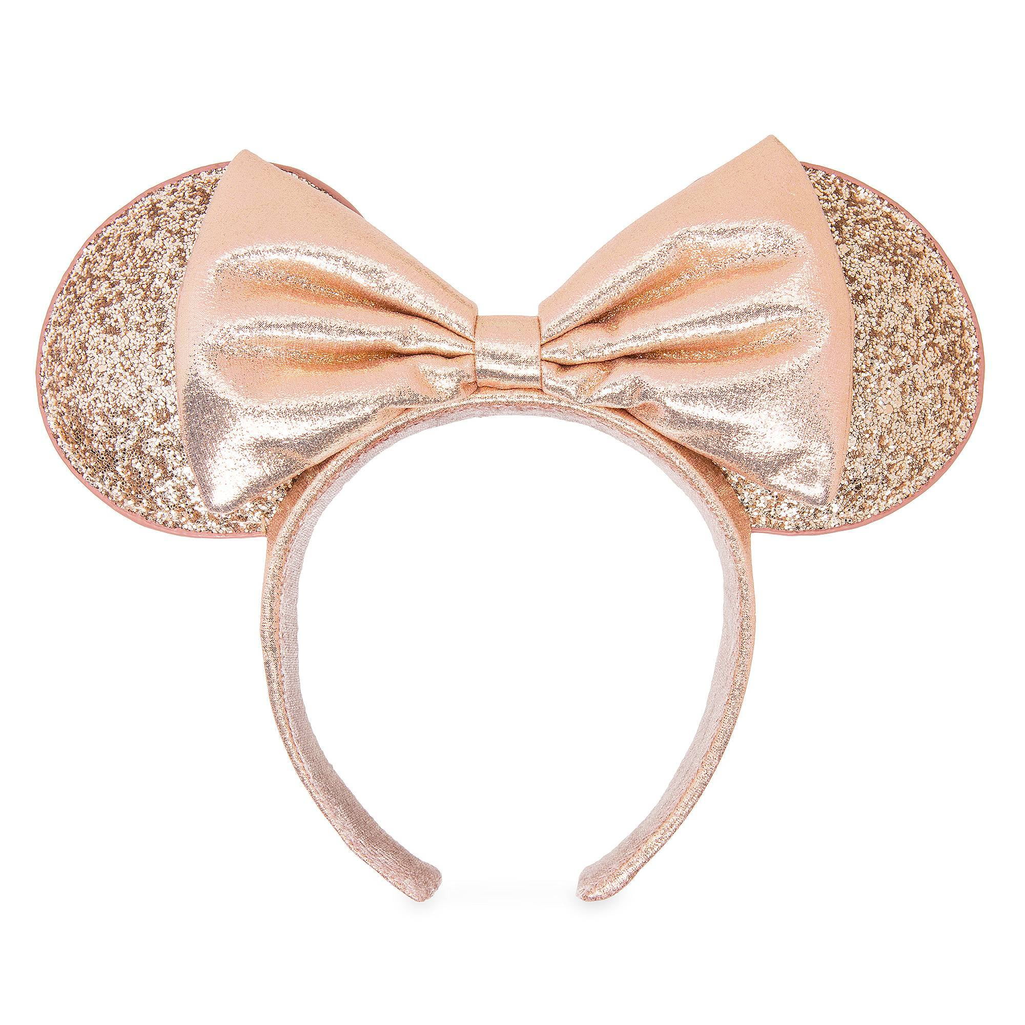 NEW Disney Parks Millennial Pink Minnie Mouse Bow Sequins Ear Headband 