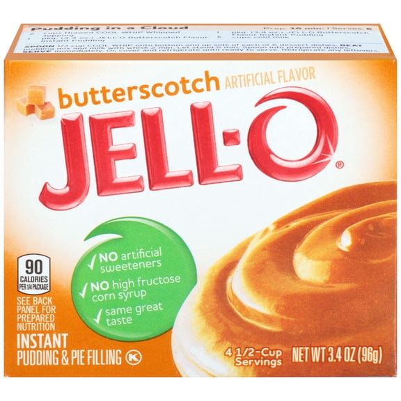 Jell-O Butterscotch Instant Pudding Mix, 3.4 oz Box (Pack of 6)
