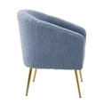 thumbnail image 3 of Sherpa Upholstered Armchairs Barrel Accent Chairs Foam Metal Legs Living Room Bedroom Home Cute Vanity Chair Blue, 3 of 10