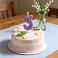 thumbnail image 6 of Dvumao Purple Glitter Number Birthday Candle, 3 Inch Number Cake Topper for Party and Celebration, 6 of 6