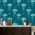 thumbnail image 2 of Coastal Peel and Stick Wallpaper Seamless Jellyfish Soft Blue White Contact Paper 17.7in x 9.8ft Wallpaper Removable Self Adhesive Wall Paper for Bedroom, 2 of 8