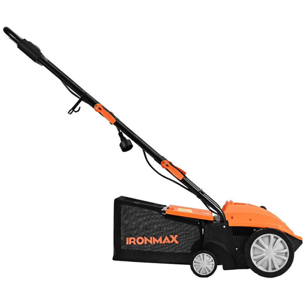 YYAo Scarifier Dethatcher,Electric Lawn Dethatcher,13 Inch 12 Amp Electric Scarifier with Collection Bag and Removable Blades-Orange