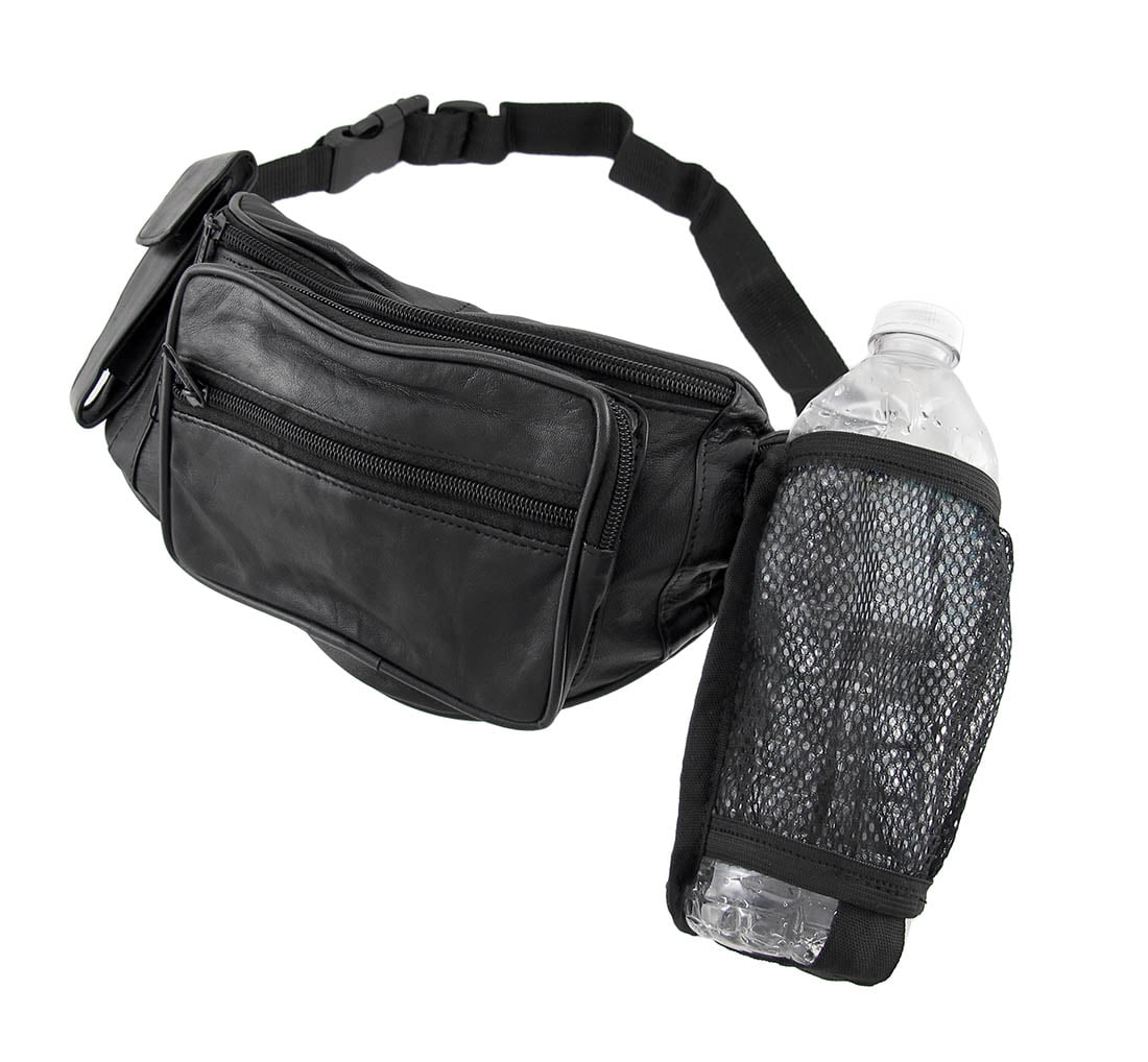 Black Leather Fanny Pack with Phone/Water Bottle Holders | Walmart Canada