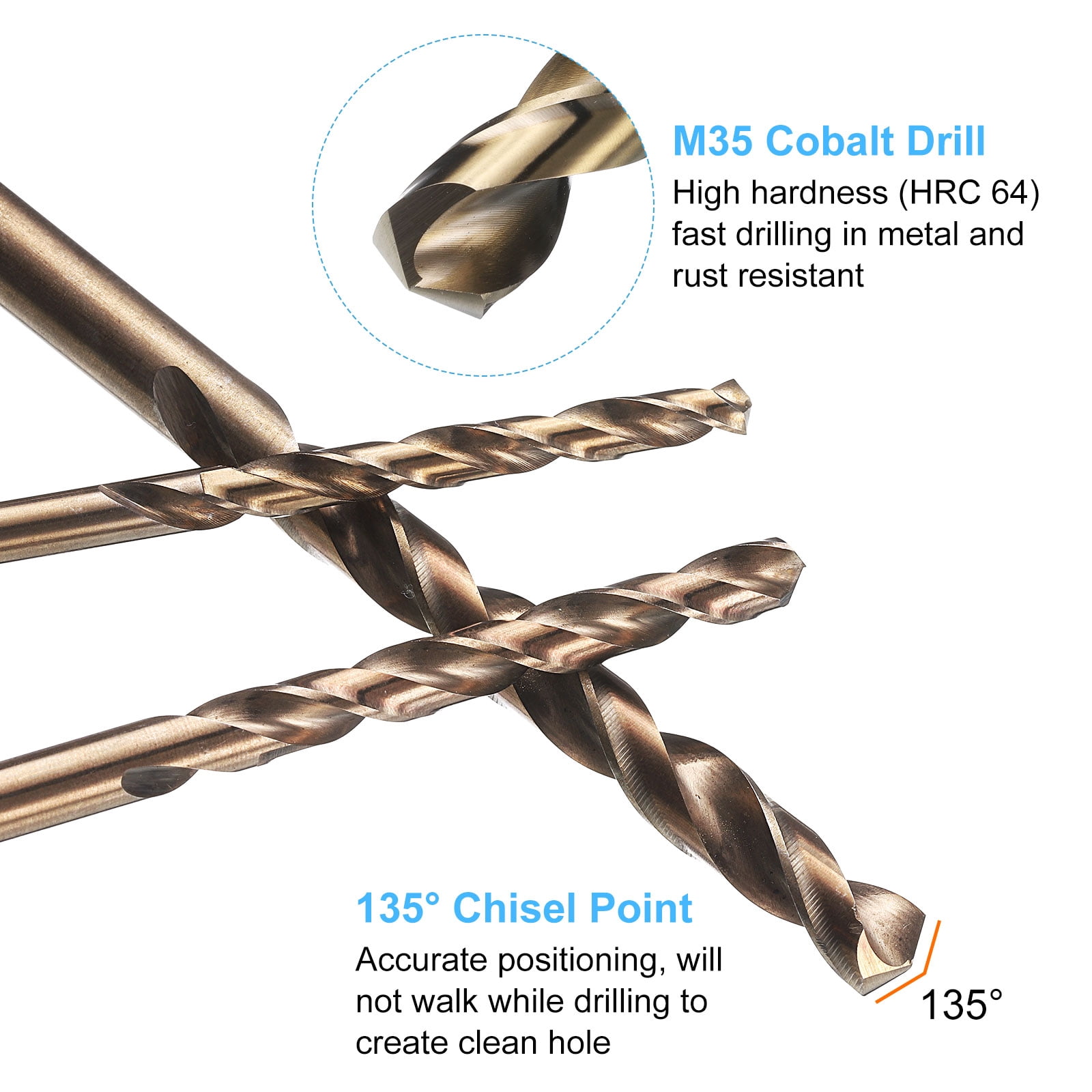 2pcs M35 Cobalt Drill Bit Set 12.7mm Cobalt High-Speed Steel