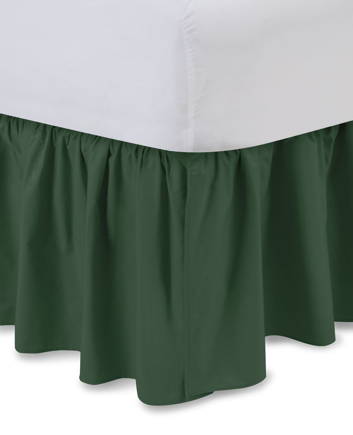 Harmony Lane Ruffled Bedskirt Full XL, Hunter, 18" Drop Dust Ruffle