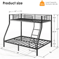 thumbnail image 2 of Kdymod Twin over Full Bunk Bed Set with 6" Mattresses Included,Twin Full Bunk Beds Frame with Memory Foam Mattresses,Heavy Duty Metal Bunk Bed with Guardrail & Ladder for Teen & Adults,Black, 2 of 8
