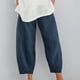 thumbnail image 4 of Minnieouse Pantalones Casuales Cómodos Y Con Estilo Para Mujer Cintura Elástica Y Bolsillos Incluidos Pantalones Sueltos De Fiesta Anchos Prendas para la parte inferior del cuerpo caqui, 1 L, 4 of 6