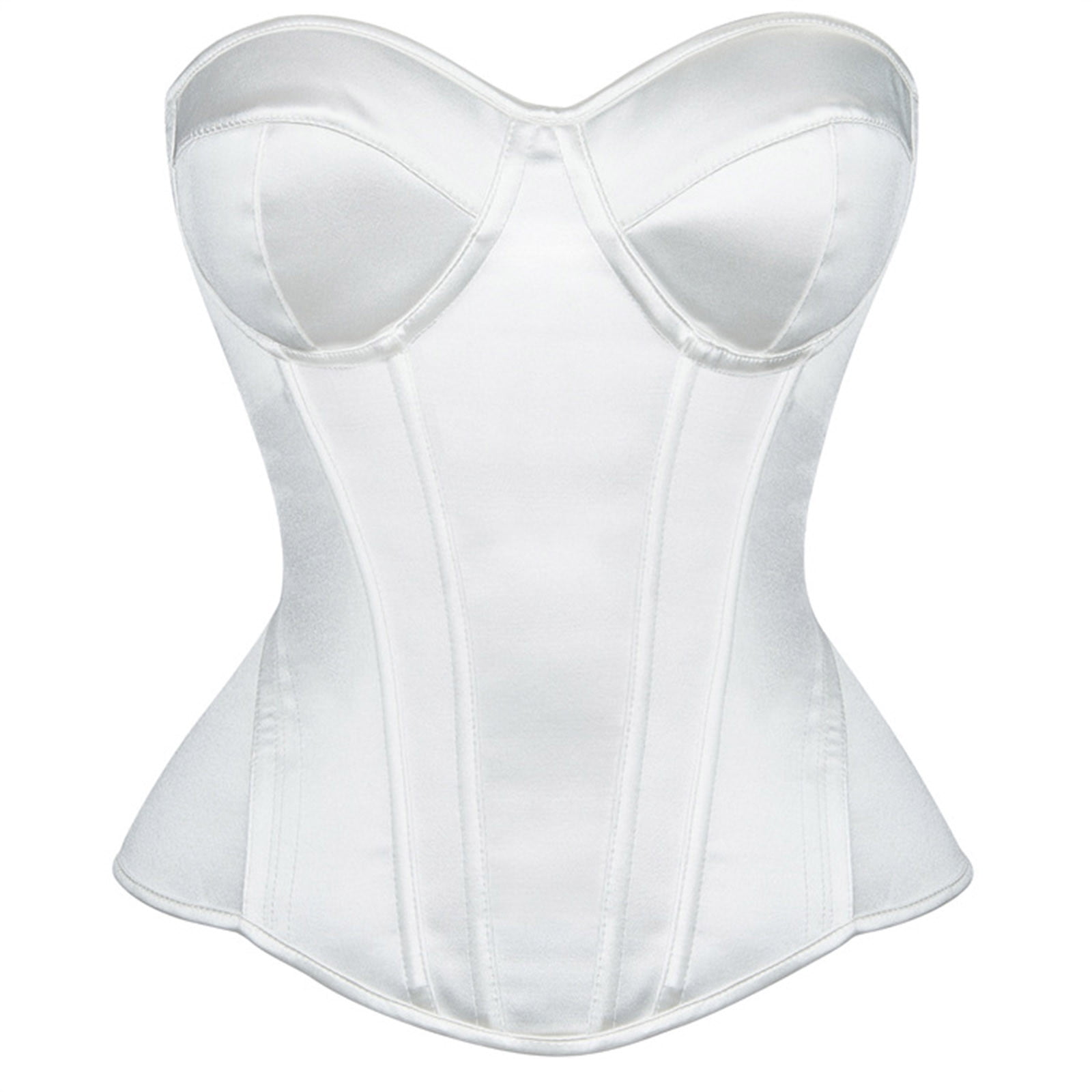 トップス LEINWANDE Washi Corset / White BiZtdJrK Women's Lace up Boned Overbust Corset Tube Top