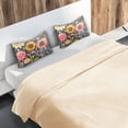 thumbnail image 5 of Yayeee Pillowcase King Size Set of 2 Satin Wrinkle Resistant Pillow Case, Large Colorful Flowers, 5 of 7