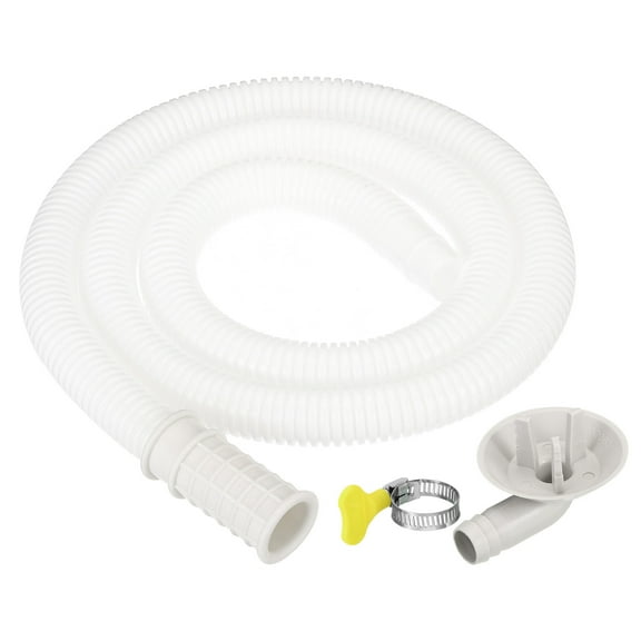 Uxcell 3.3ft Air Conditioner Drain Hose Kit, Universal Drain Connector Hose with Clamp Connector 4, White