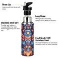 thumbnail image 3 of Yayeee 33oz Insulated Water Bottle Double Wall Stainless Steel with Flip Straw Lid, Blue Abstract Eagle, 3 of 7