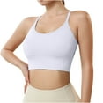 thumbnail image 1 of Timegard Longline Sports Bras for Women Ribbed Spaghetti Strap Breathable Yoga Bra Tank Top with Support, 1 of 7