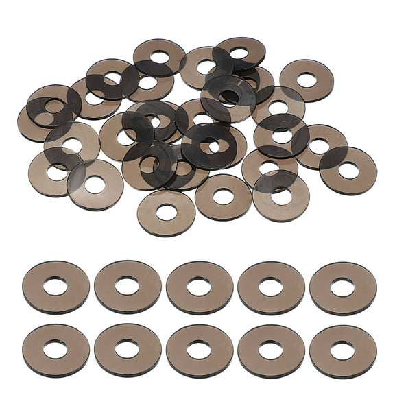 30Pcs M5 Flat Washers 5mm ID 12mm OD 1mm Thick Sealing Spacer Gasket Ring Water Hose Washers, Clear Black