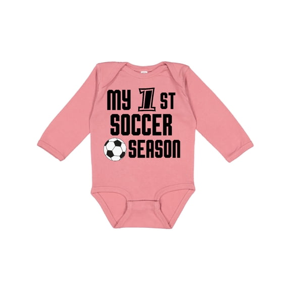 Inktastic My 1st Soccer Season Boys Long Sleeve Baby Bodysuit