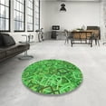 thumbnail image 4 of Ahgly Company Machine Washable Indoor Rectangle Transitional Forest Green Area Rugs, 4' x 6', 4 of 7